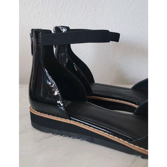 Eileen Fisher Emmet Ankle Strap Ballerina Black Patent Leather Size 9.5 New - Picture 8 of 12
